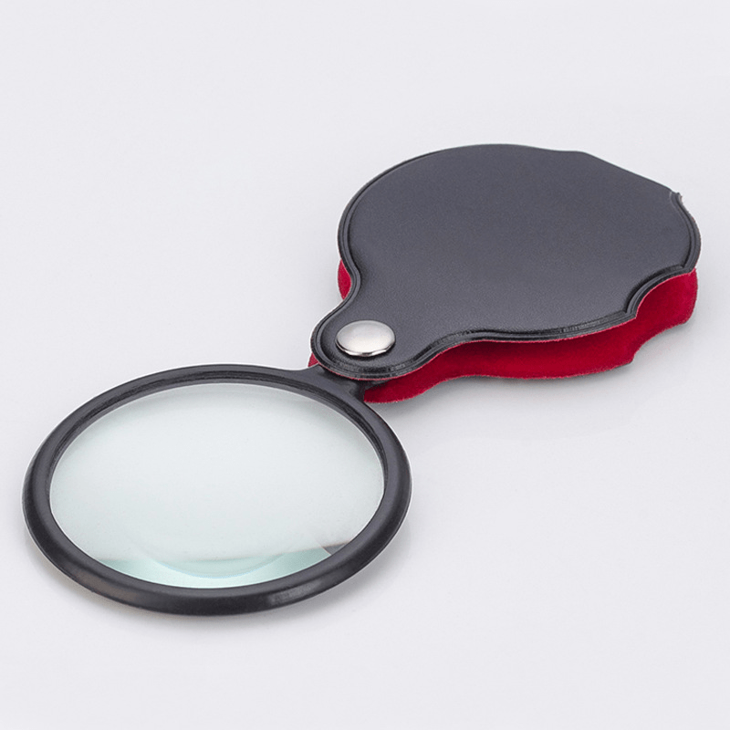 Mini 6X Glass Lens Folding Magnifying Glass with Protective Cover
