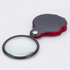 Mini 6X Glass Lens Folding Magnifying Glass with Protective Cover