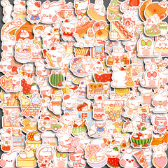200pcs Cartoon Rabbit Stickers Waterproof Vinyl for Water Bottle Laptops Phones