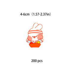 200pcs Cartoon Rabbit Stickers Waterproof Vinyl for Water Bottle Laptops Phones