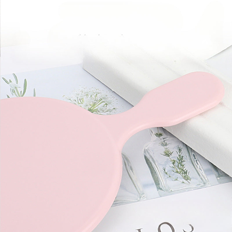 Oval Hand Makeup Mirror Portable Handle Beauty Mirror Single Side Makeup Mirror