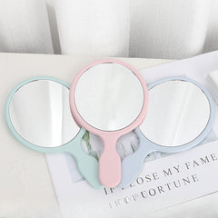 Oval Hand Makeup Mirror Portable Handle Beauty Mirror Single Side Makeup Mirror