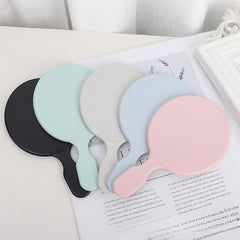 Oval Hand Makeup Mirror Portable Handle Beauty Mirror Single Side Makeup Mirror