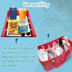 Travel Beach Bag Divider Tray Portable Rubber Tote Bag Accessories