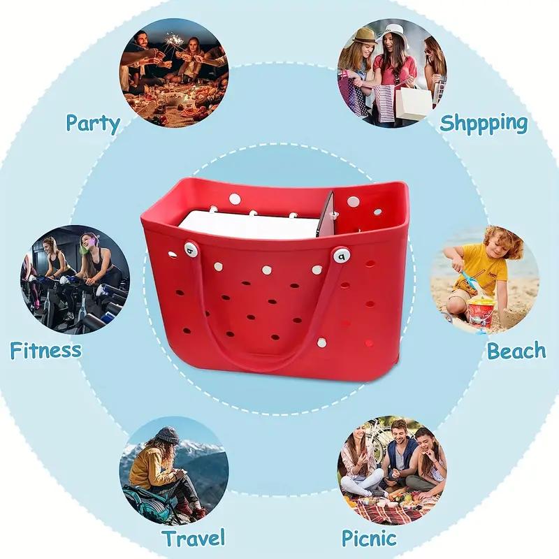 Travel Beach Bag Divider Tray Portable Rubber Tote Bag Accessories