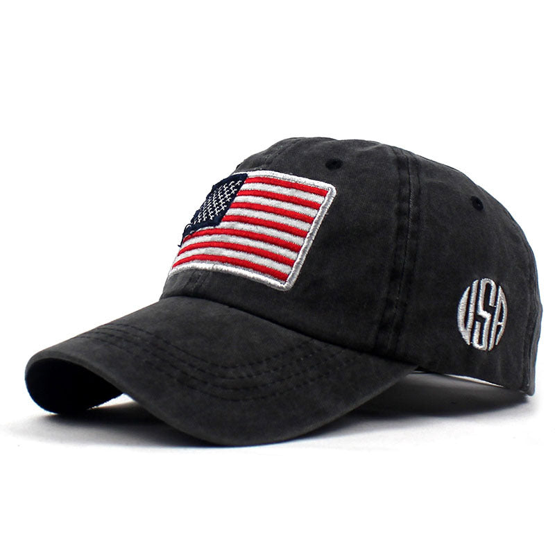 American Flag Sunscreen Peaked Cap for Outdoor Activities