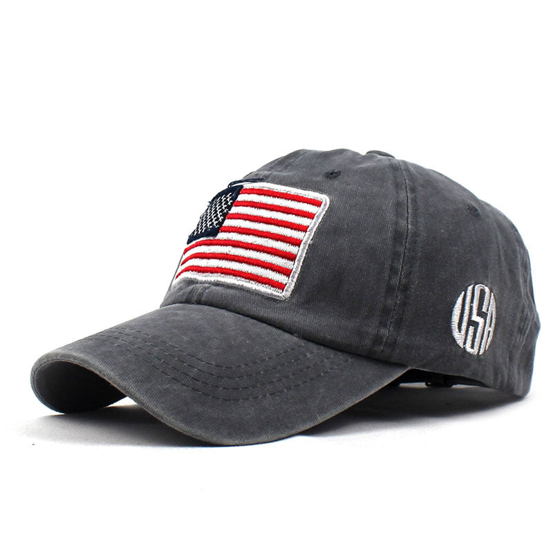 American Flag Sunscreen Peaked Cap for Outdoor Activities