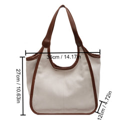 Casual Large Capacity Shoulder Bag Colorblock Handbag for Work