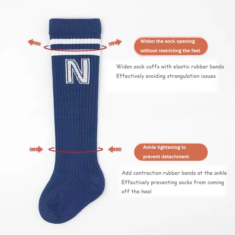 2pairs Girls Knee High Letters Print Socks