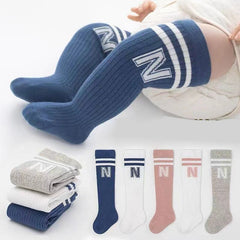 2pairs Girls Knee High Letters Print Socks