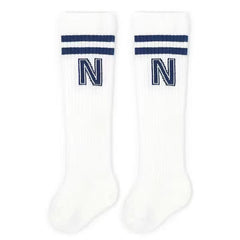 2pairs Girls Knee High Letters Print Socks