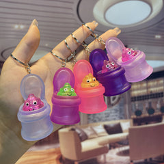 10pcs Cartoon Toilet Keychain Backpack Bag Ornament Gift