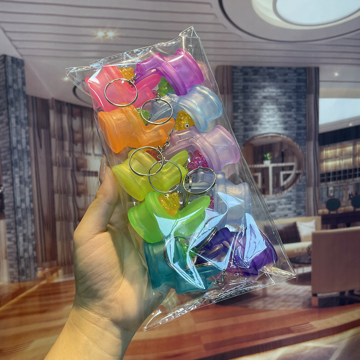 10pcs Cartoon Toilet Keychain Backpack Bag Ornament Gift