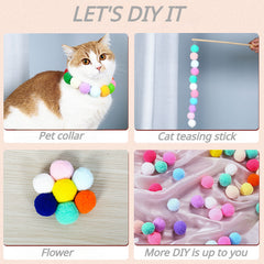 30 Pcs Colorful Plush Cat Teaser Toy Balls Chew Durable Cat Toy Balls