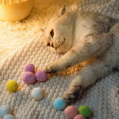 30 Pcs Colorful Plush Cat Teaser Toy Balls Chew Durable Cat Toy Balls