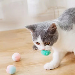 30 Pcs Colorful Plush Cat Teaser Toy Balls Chew Durable Cat Toy Balls