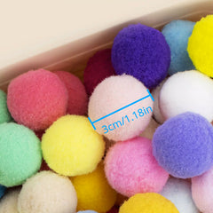 30 Pcs Colorful Plush Cat Teaser Toy Balls Chew Durable Cat Toy Balls