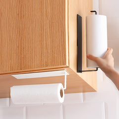 Metal Kitchen Tissue Rack Under Cabinet Single Hand Operable Paper Towel Holder
