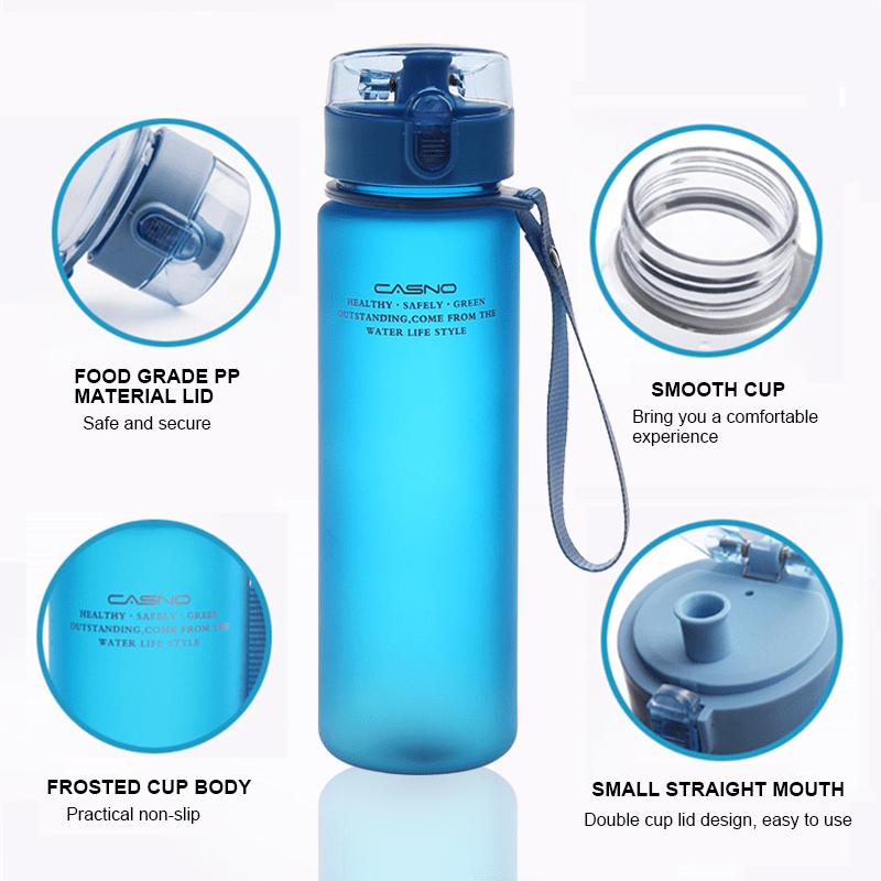 560ml Plastic Water Bottle Leak Proof Outdoor Sport Drinking Cup