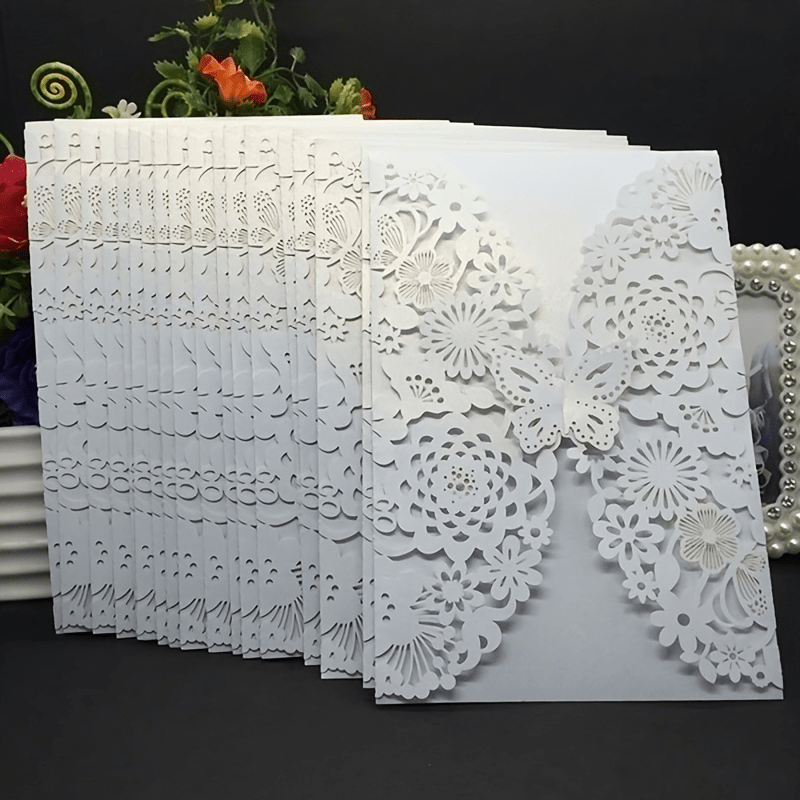 10pcs Butterfly Invitation Card Envelopes for Wedding Engagement Baptism