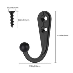 3pcs Wall Hooks Single Hook Bathroom Coat Hanger