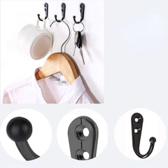 3pcs Wall Hooks Single Hook Bathroom Coat Hanger