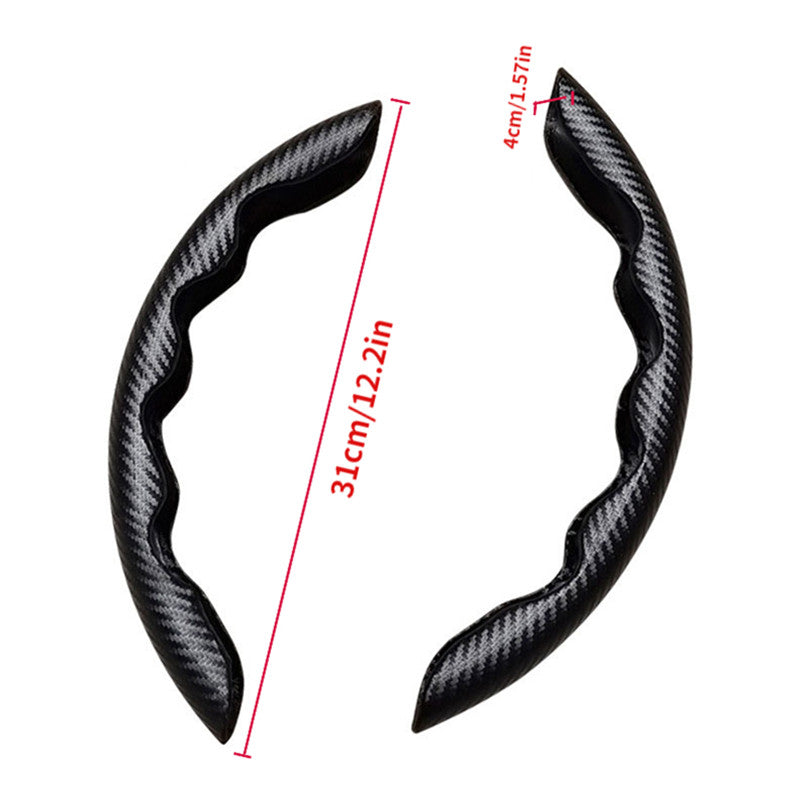 2pcs Carbon Fiber Car Steering Wheel Cover for 15inch Auto Accessories