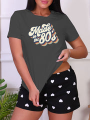 Cozy Letter Print Crew Neck Top