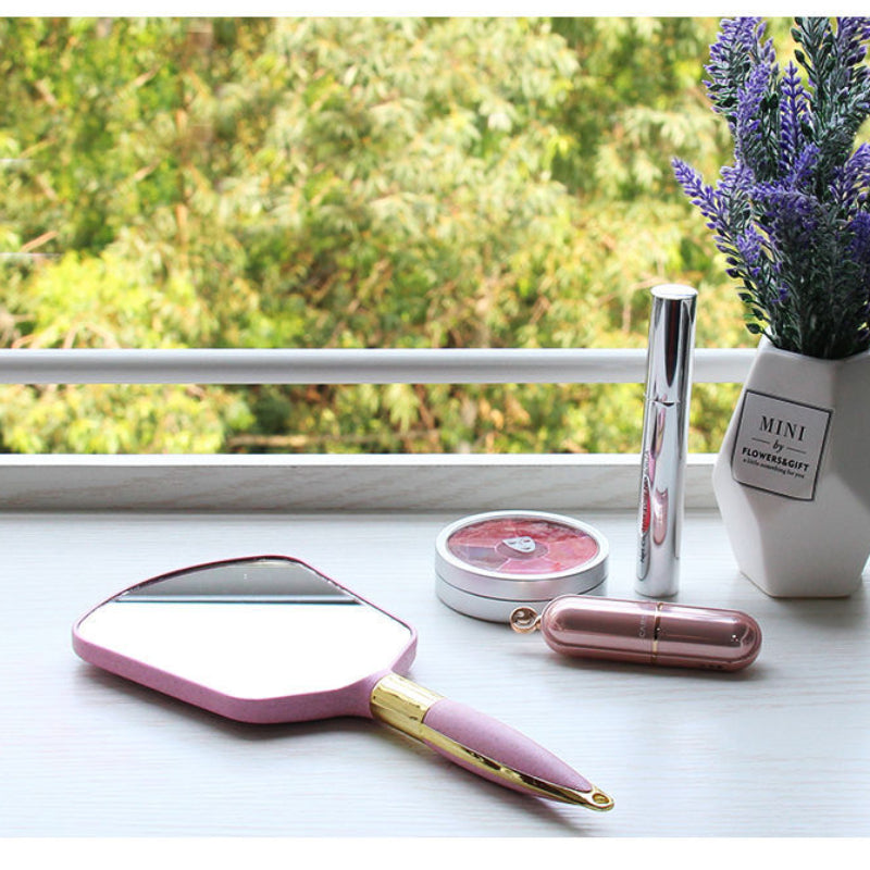 Portable Handheld Makeup Mirror with Handle for Beauty Salon and Travel