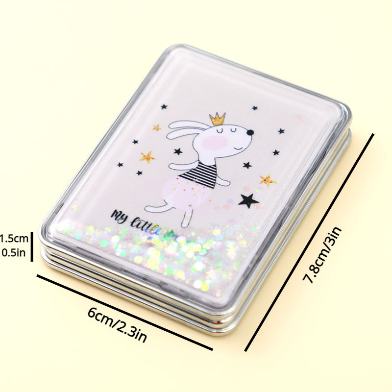 Quicksand Compact Makeup Mirror Double Sided Glitter Hand Mirror