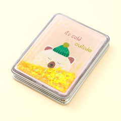 Quicksand Compact Makeup Mirror Double Sided Glitter Hand Mirror