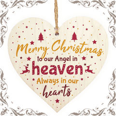 Christmas Heaven Heart Memorial Xmas Tree Decoration Hanging Sign