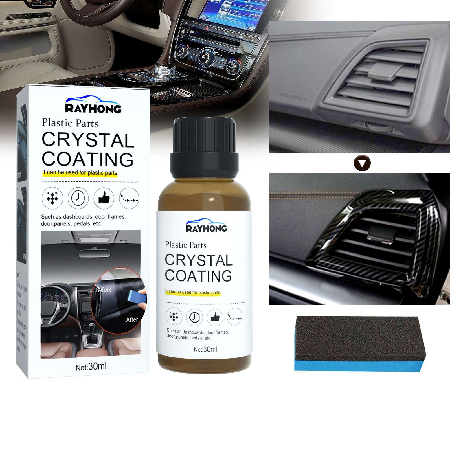 Car Interior Refurbishment Coating - Dashboard Seat Cleaning and Polishing