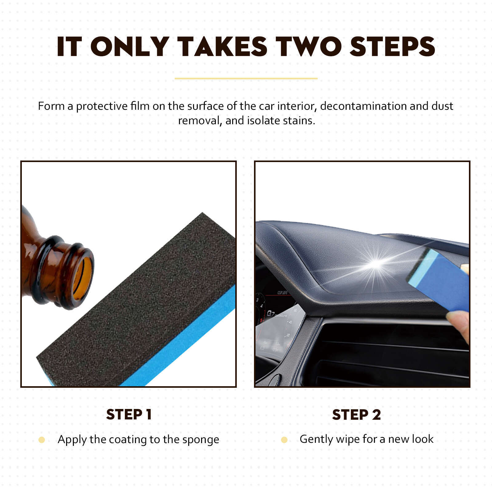 Car Interior Refurbishment Coating - Dashboard Seat Cleaning and Polishing