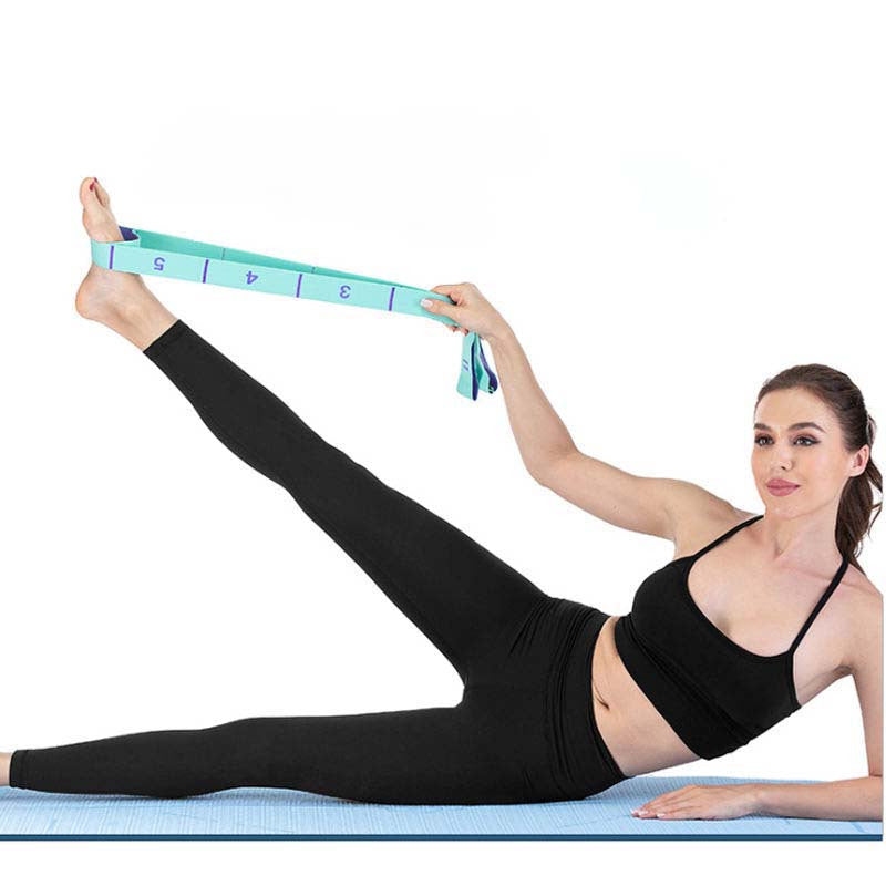 Yoga Stretching Band with 10 Hoops Elastic Resistance Band
