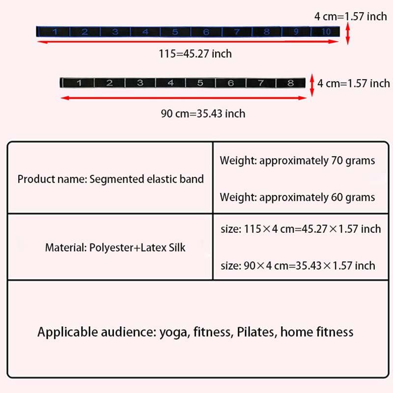 Yoga Stretching Band with 10 Hoops Elastic Resistance Band