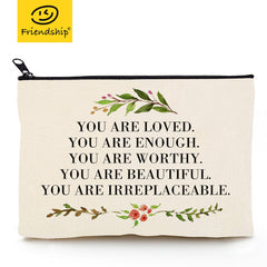 You Are Loved You Are Enough Makeup Case Self Worth Cosmetic Bag