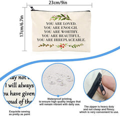 You Are Loved You Are Enough Makeup Case Self Worth Cosmetic Bag