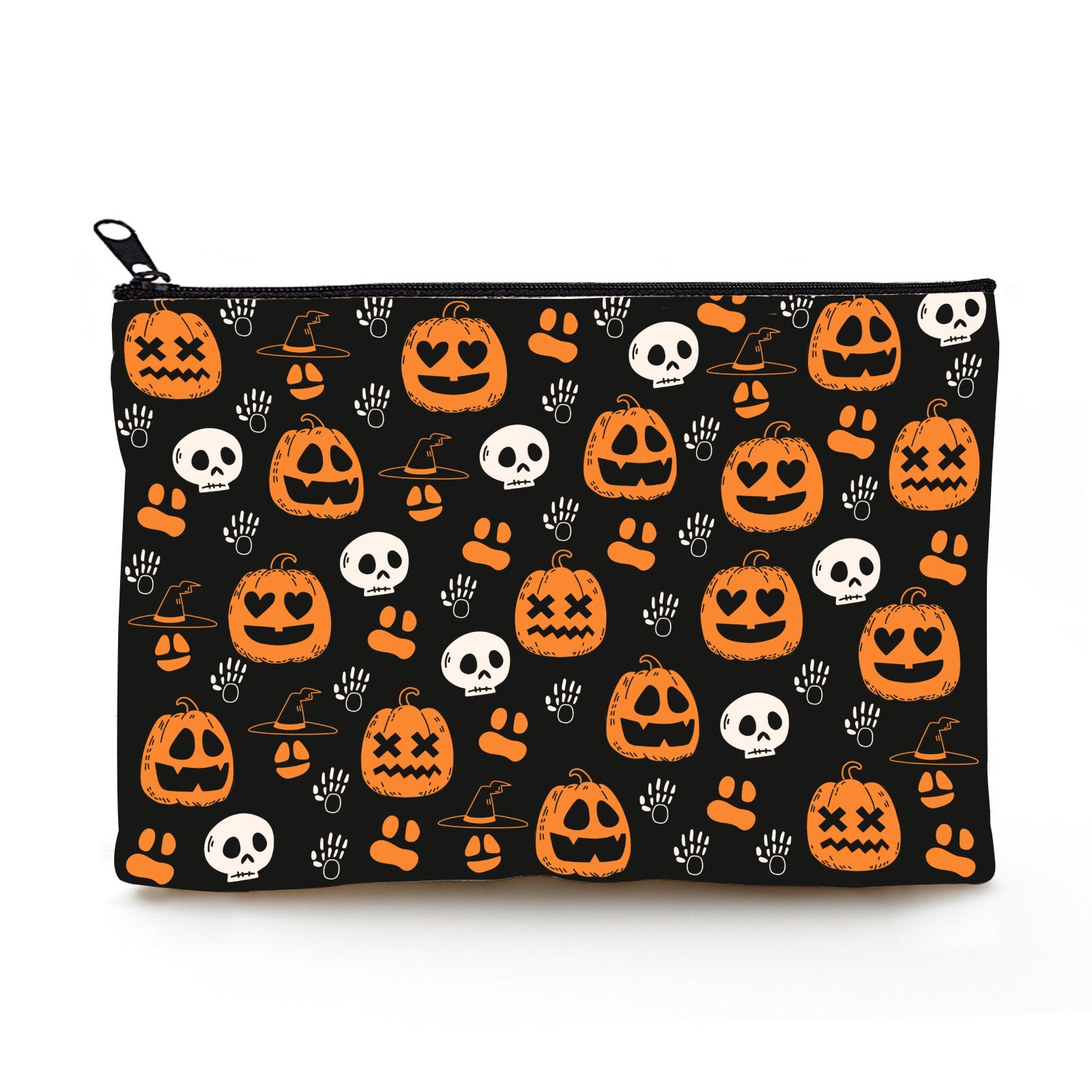 Happy Halloween Makeup Bags Pumpkin Zipper Pouch Waterproof Toiletry Organizer