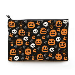Happy Halloween Makeup Bags Pumpkin Zipper Pouch Waterproof Toiletry Organizer