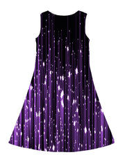 Girls' Digital Print Sleeveless A Line Dress for Spring Summer