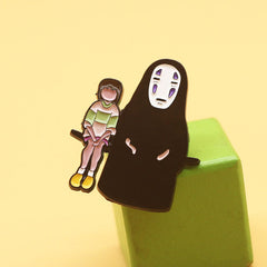Faceless Man Anime Enamel Pin for Women
