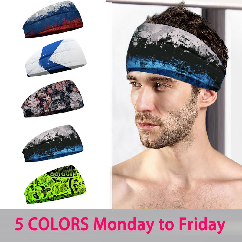 Men's Printed Breathable Hair Band for Sports