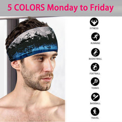 Men's Printed Breathable Hair Band for Sports