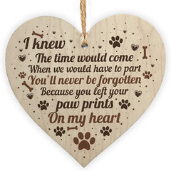 Wooden Heart Shaped Pet Memorial Ornament