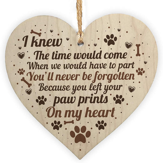 Wooden Heart Shaped Pet Memorial Ornament
