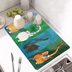 Rubber Drain Mat Coaster Absorbent Mat Bathroom Kitchen Drying Mat