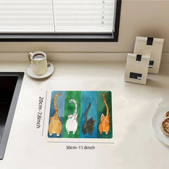 Rubber Drain Mat Coaster Absorbent Mat Bathroom Kitchen Drying Mat