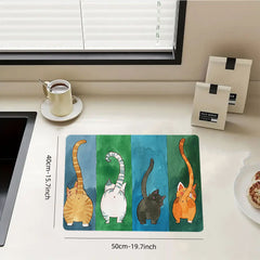 Rubber Drain Mat Coaster Absorbent Mat Bathroom Kitchen Drying Mat
