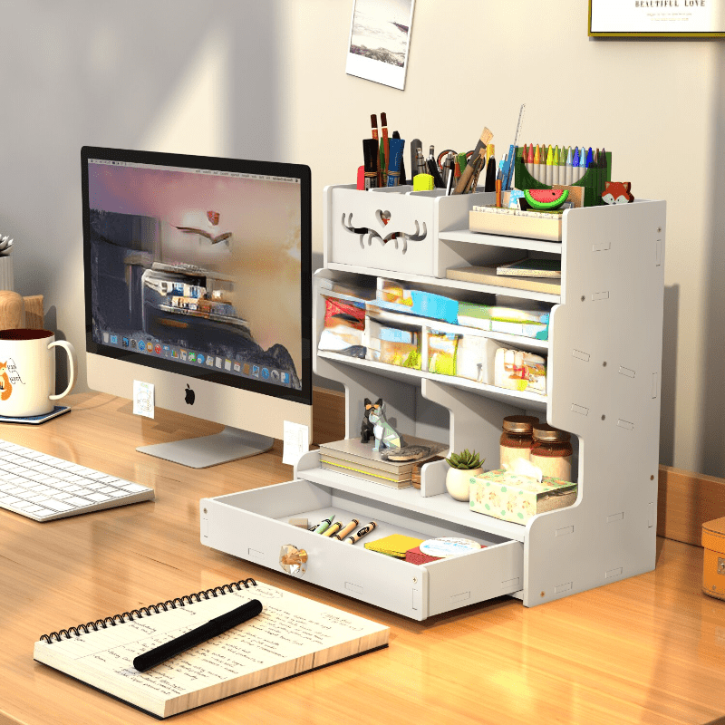 Desktop Pen Holder Storage Box DIY Functional Classification Pen Holder